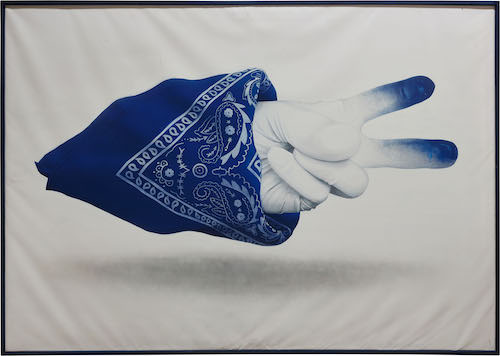 Nuno Viegas painting Bandana x glove Straat International Street Art Museum